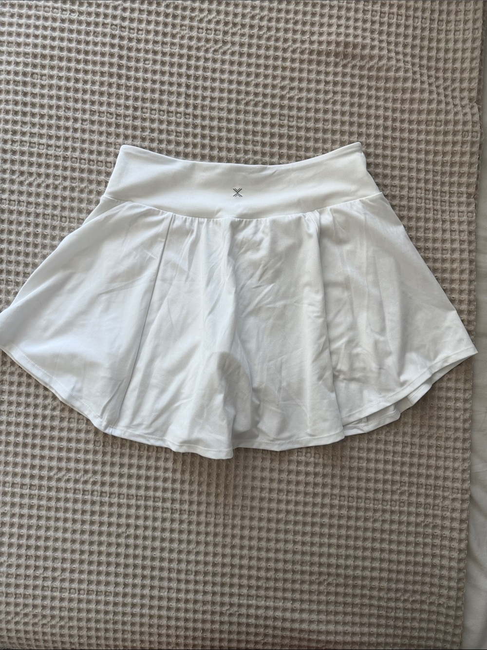 White Athletic Tennis Skort with Subtle Logo